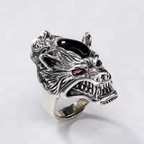 Bague Loup<br> Obsidienne - Loup-Faction