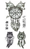 Tatouage Temporaire Loup<br> Attrape-Rêves - Loup-Faction
