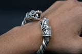 Bracelet Loup<br> Nordique (Acier) - Loup-Faction