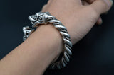 Bracelet Loup<br> Nordique (Acier) - Loup-Faction