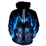 Pull Loup<br> Flamme Bleu - Loup-Faction