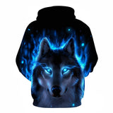 Pull Loup<br> Flamme Bleu - Loup-Faction