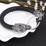 Bracelet Loup<br> Serpent (Cuir) - Loup-Faction