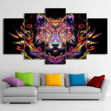 Tableau Loup<br> Loup Multicolore - Loup-Faction