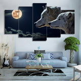 Tableau Loup<br> Lune Orange - Loup-Faction
