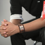 Bracelet Loup<br> Vintage (Cuir) - Loup-Faction