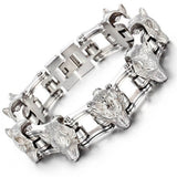Bracelet Loup<br> Tête de Loup (Argent) - Loup-Faction