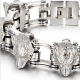 Bracelet Loup<br> Tête de Loup (Argent) - Loup-Faction