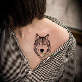 Tatouage Temporaire Loup<br> Brun - Loup-Faction