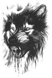 Tatouage Temporaire Loup<br>Féroce - Loup-Faction