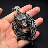 Pendentif Loup<br> Cristal Noir - Loup-Faction