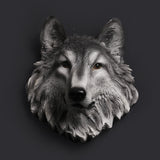 Sculpture Loup<br> Tête De Loup Gris - Loup-Faction