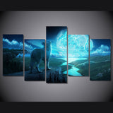 Tableau Loup<br> Lune Bleu - Loup-Faction