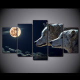 Tableau Loup<br> Lune Orange - Loup-Faction