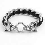 Bracelet Loup<br> Anneau (Acier) - Loup-Faction