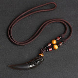 Pendentif Loup<br> Obsidienne - Loup-Faction