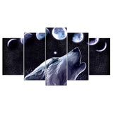 Tableau Loup<br> Multiples Lunes - Loup-Faction