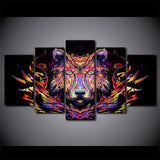 Tableau Loup<br> Loup Multicolore - Loup-Faction