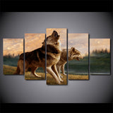 Tableau Loup<br> Couché De Soleil - Loup-Faction