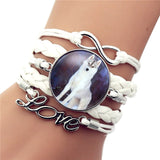 Bracelet Loup<br> Lune (Cuir) - Loup-Faction