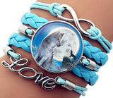 Bracelet Loup<br> Lune (Cuir) - Loup-Faction