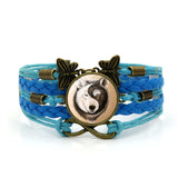 Bracelet Loup<br> Papillon (Cuir) - Loup-Faction