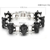 Bracelet Loup<br> Biker (Acier) - Loup-Faction