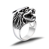 Bague Loup<br> Punk (Acier) - Loup-Faction
