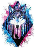 Tatouage Temporaire Loup<br> Galaxie - Loup-Faction