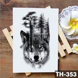 Tatouage Temporaire Loup<br> Forêt Obscure - Loup-Faction