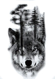Tatouage Temporaire Loup<br> Forêt Obscure - Loup-Faction