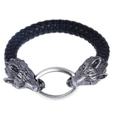Bracelet Loup<br> Serpent (Cuir) - Loup-Faction