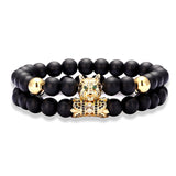 Bracelet Loup<br> Perles Noires - Loup-Faction