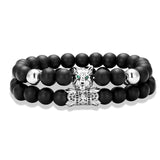 Bracelet Loup<br> Perles Noires - Loup-Faction