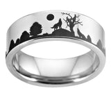 Bague Loup<br> Lune Noire - Loup-Faction