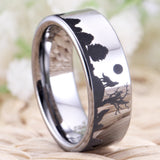 Bague Loup<br> Lune Noire - Loup-Faction
